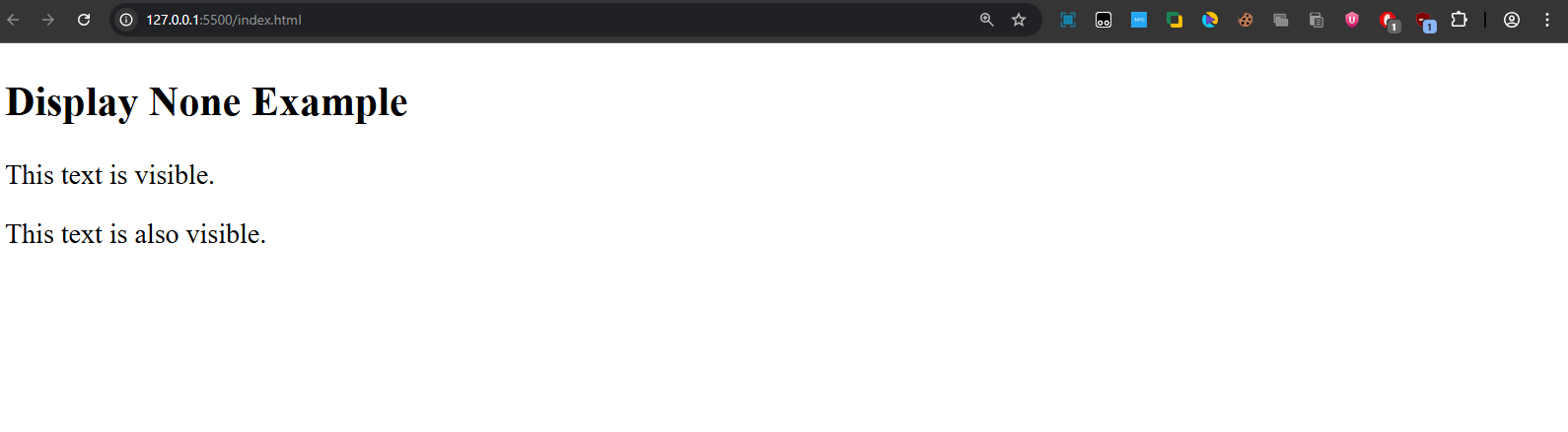 display none output