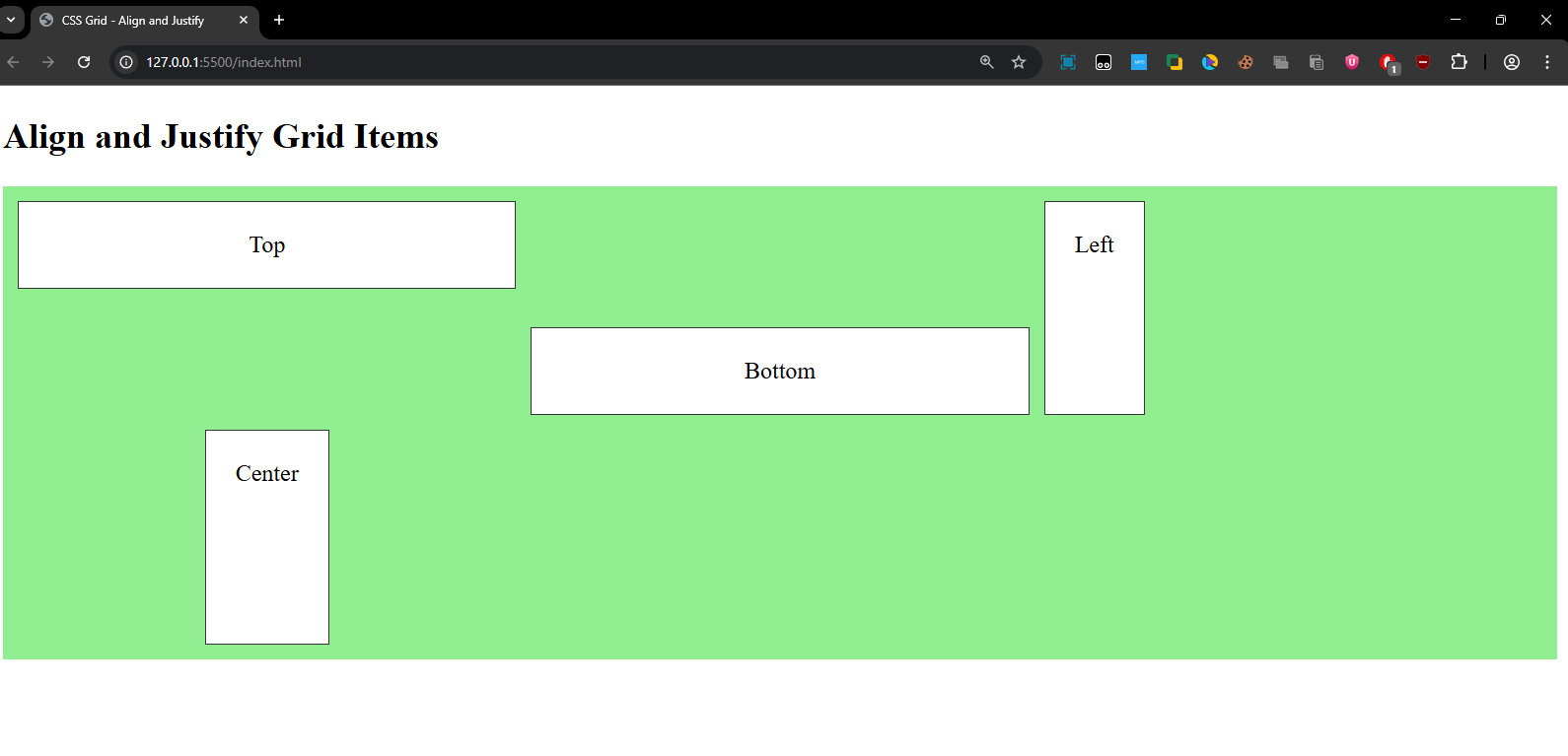Align and justify items