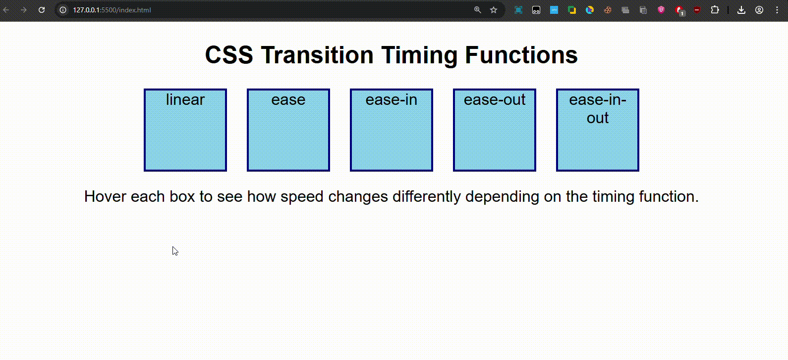 transition timing functions