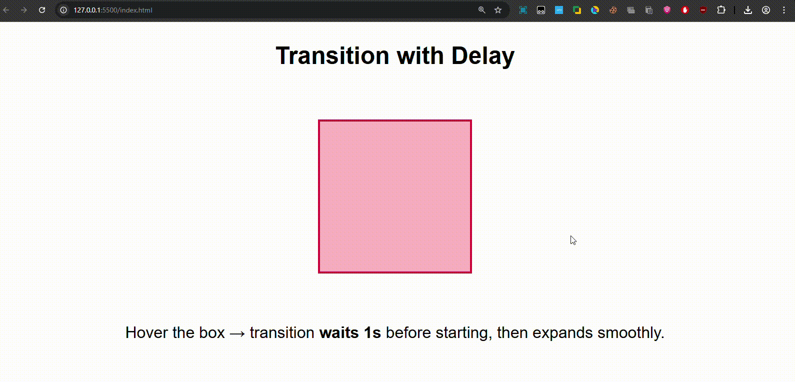 transition with delay