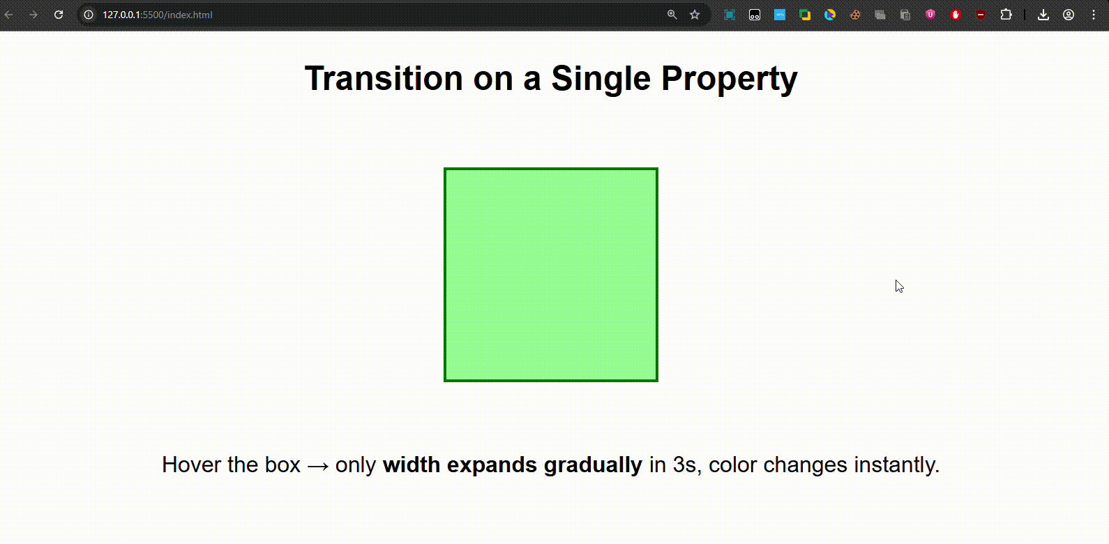 transition single property